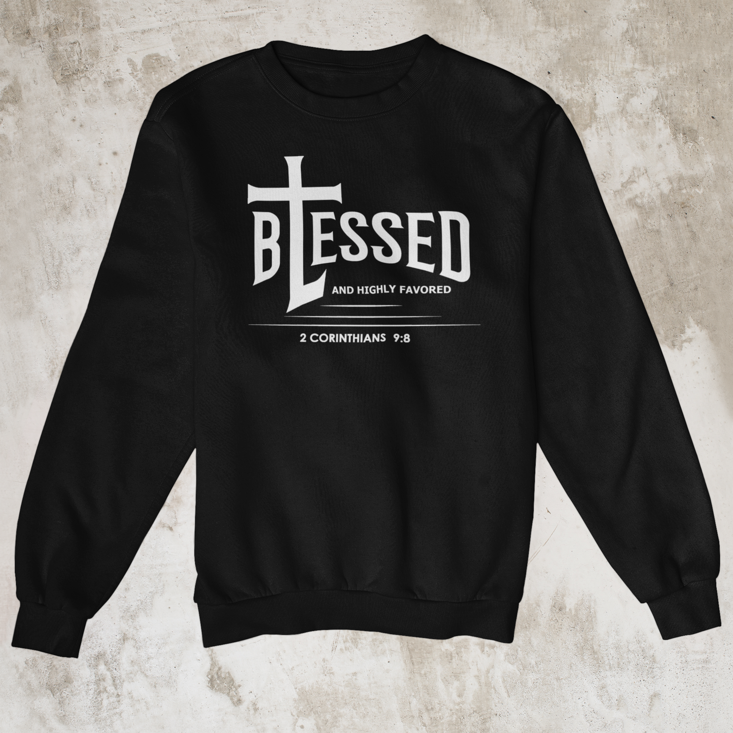 Blessed White Print Sweatshirt