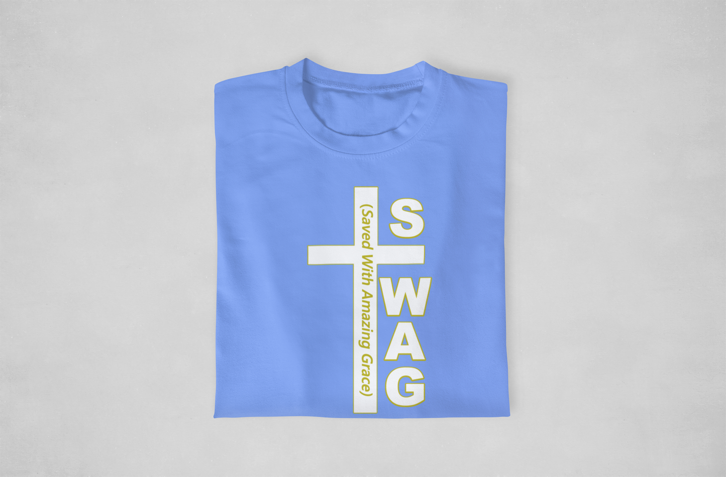 SWAG Gold And White Print Tshirt
